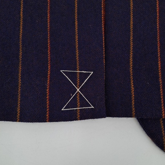 Robert Graham Blazer Mens L Wool Navy Blue Orange Pinstripe Guitar Lining Jacket - Picture 10 of 11